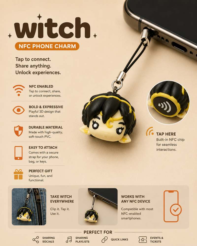 NFC Charm being tapped on a phone
