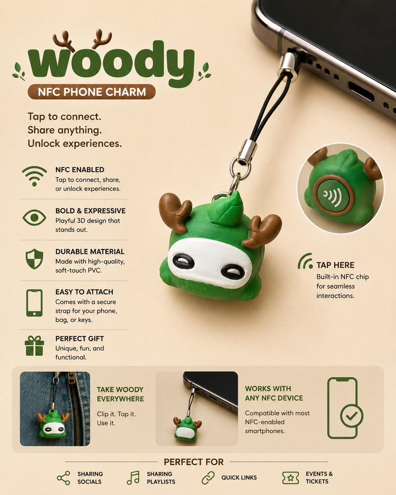 NFC Charm being tapped on a phone