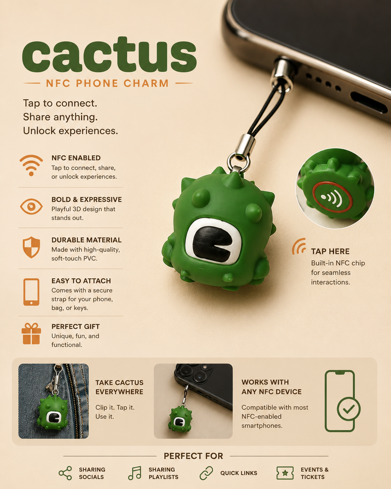 NFC Charm being tapped on a phone