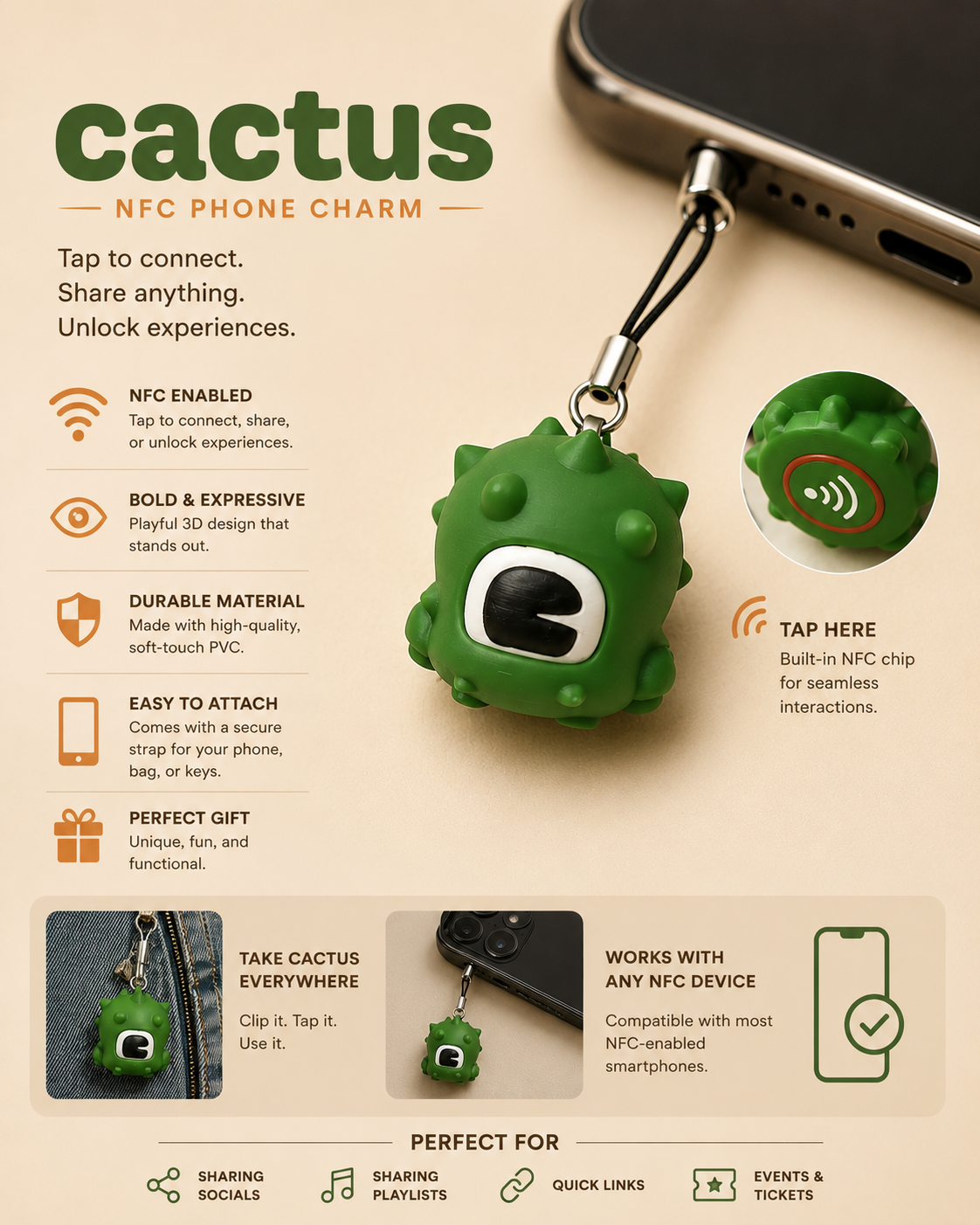 Spiky - NFC Charm