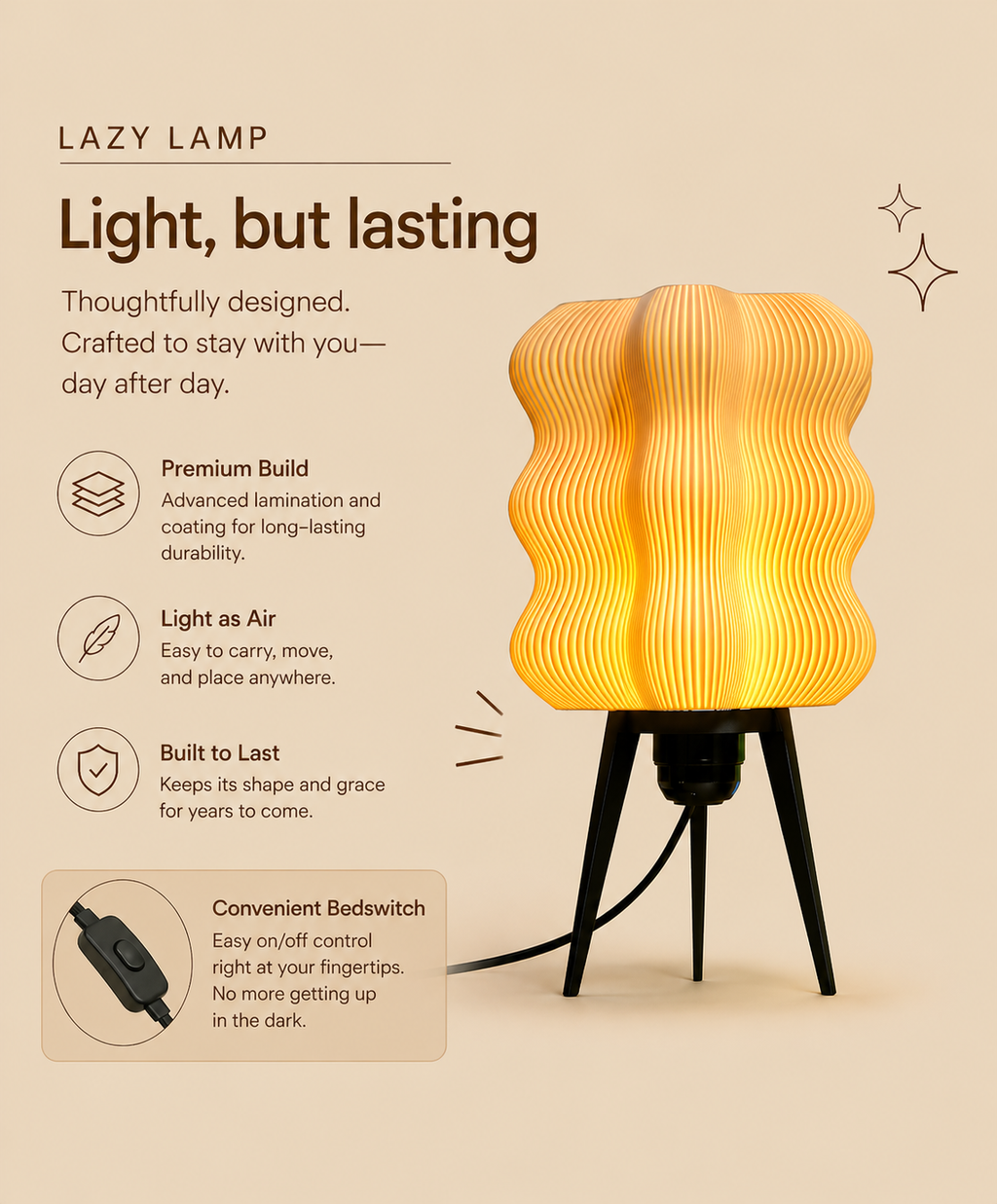 Lazy Lamp Lava Orange
Beige & Black 
Frost 